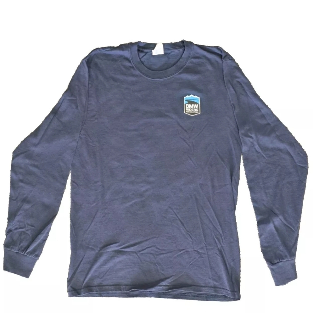 BMW Riders Assc. Mens Long Sleeve Pullover Shirt Size Med 50 Years Of Ride 'Tude